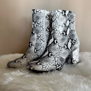 Snakeskin Heeled Booties